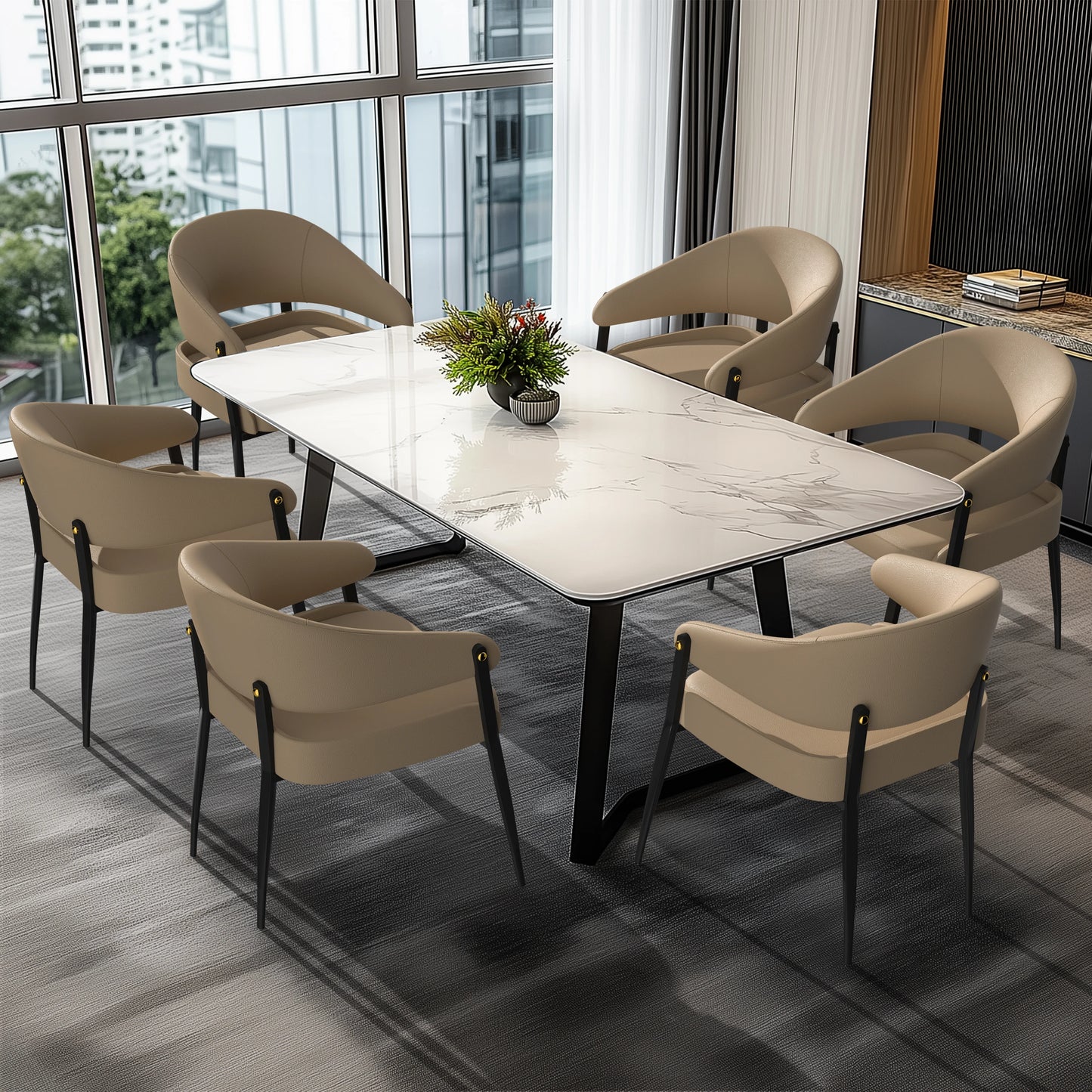 Set of 2 Leather Dining Chairs