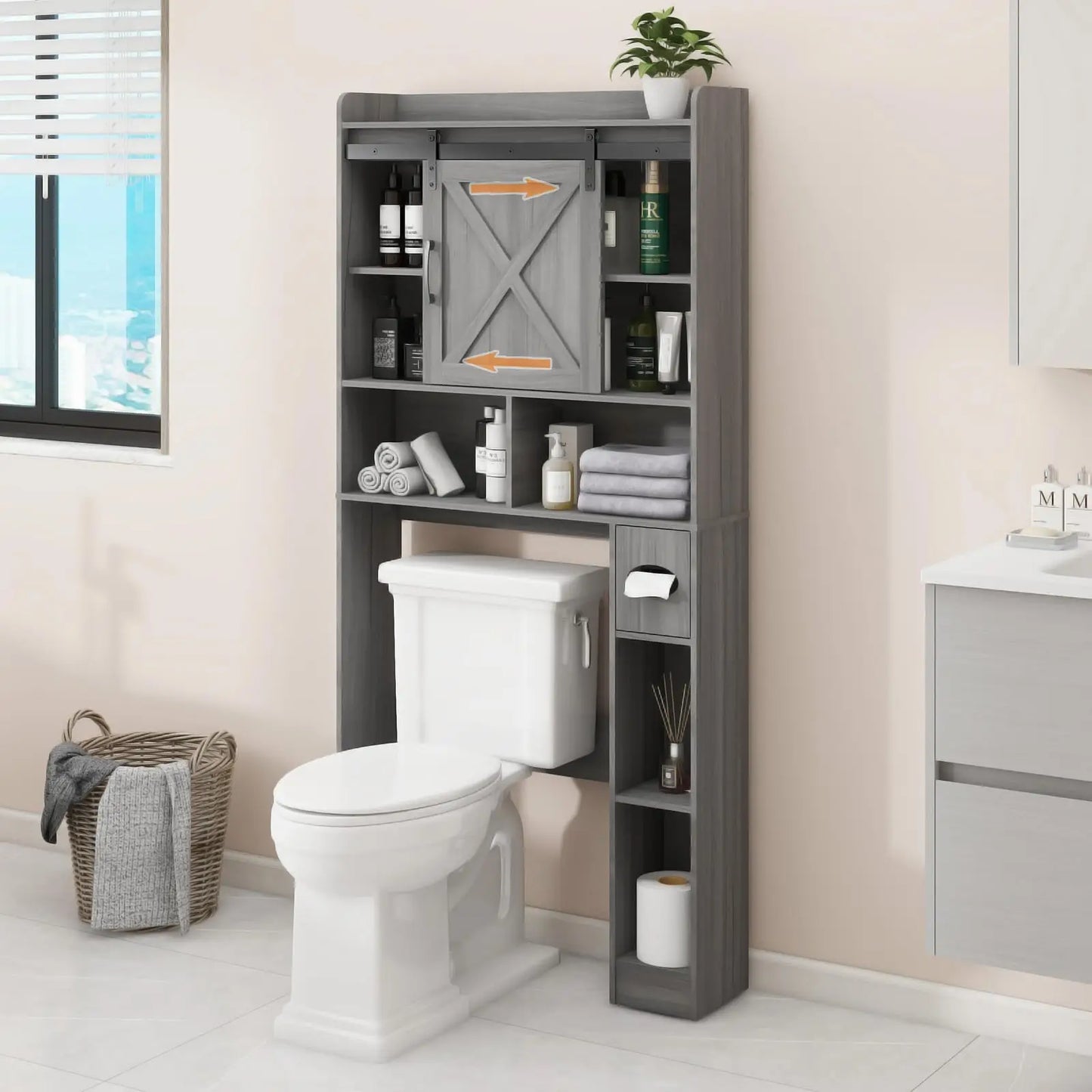 Wooden Over the Toilet Storage Cabinet