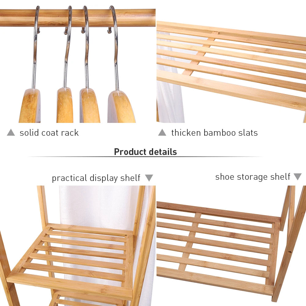 Open Bamboo Clothes Rack