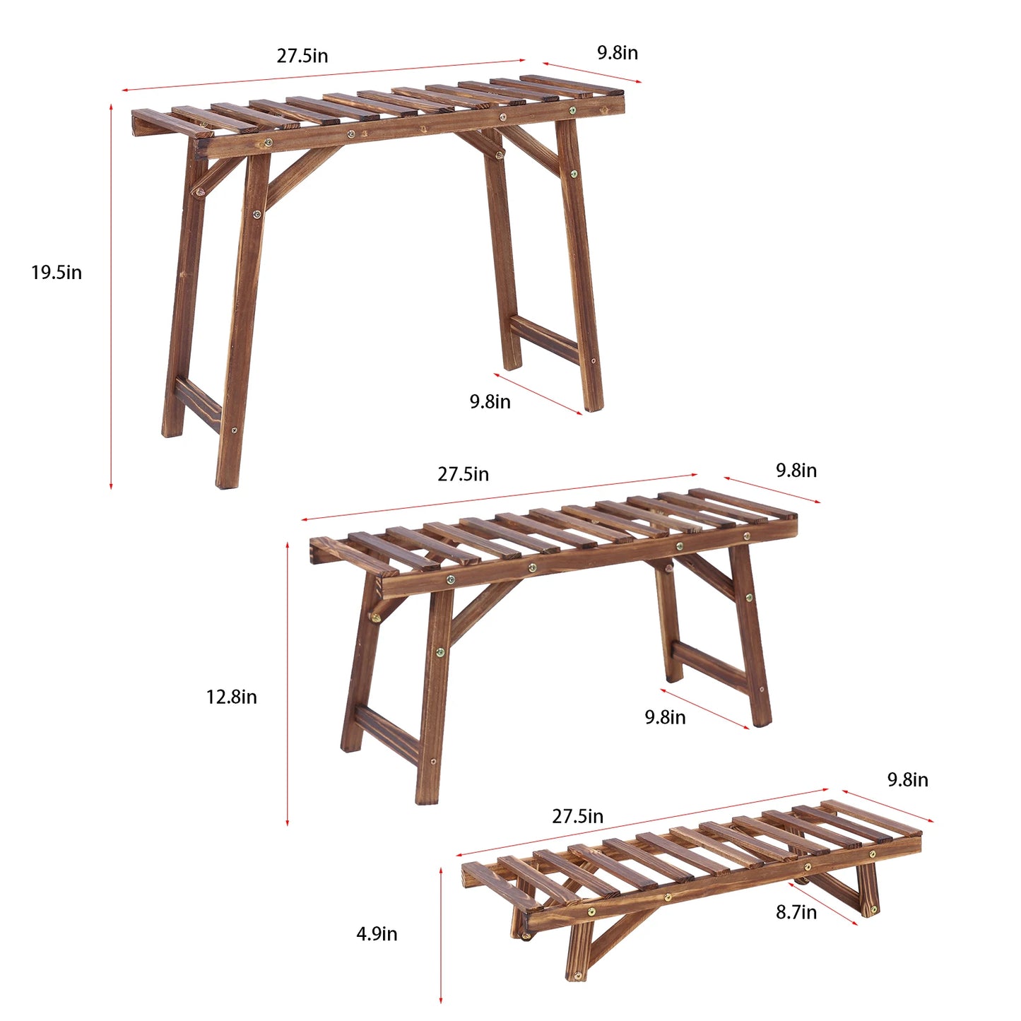 Wood Ladder Plant Shelf