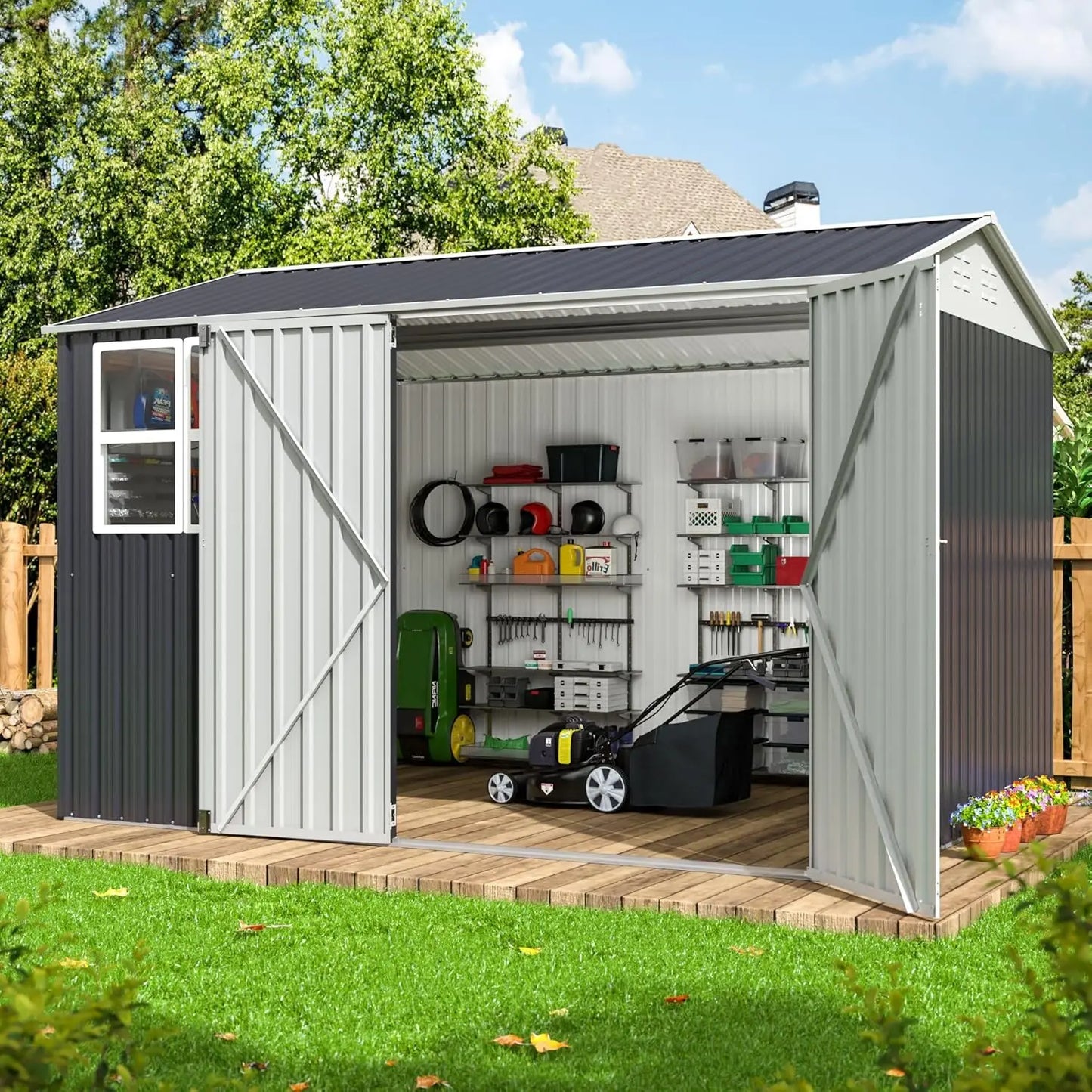 10×10 Outdoor Metal Storage Shed