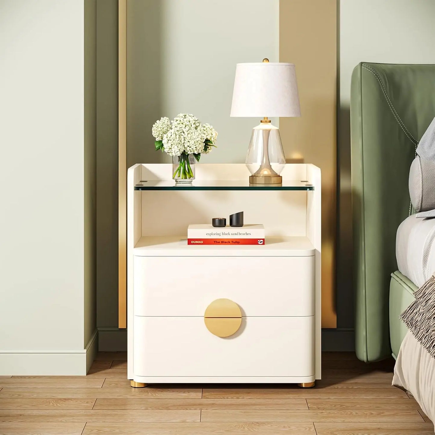 Modern White Nightstand