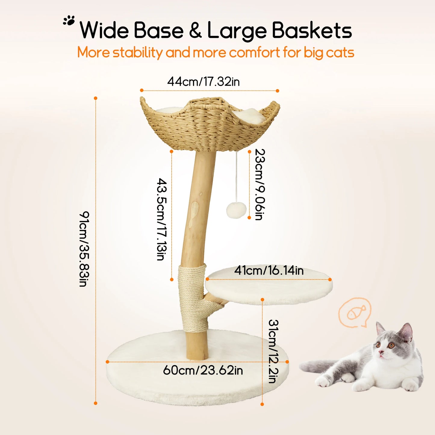 Modern Wooden Cat Activity Tree