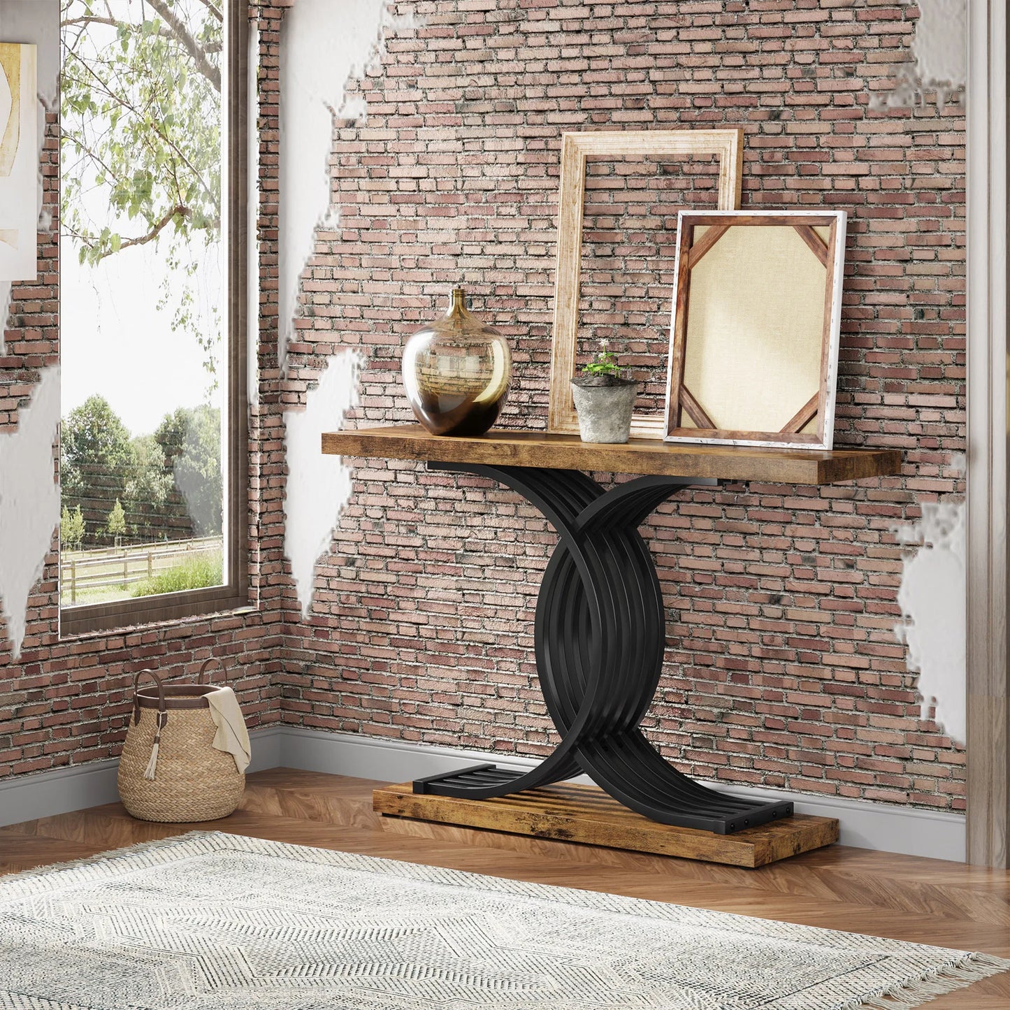 Gold Geometric Console
