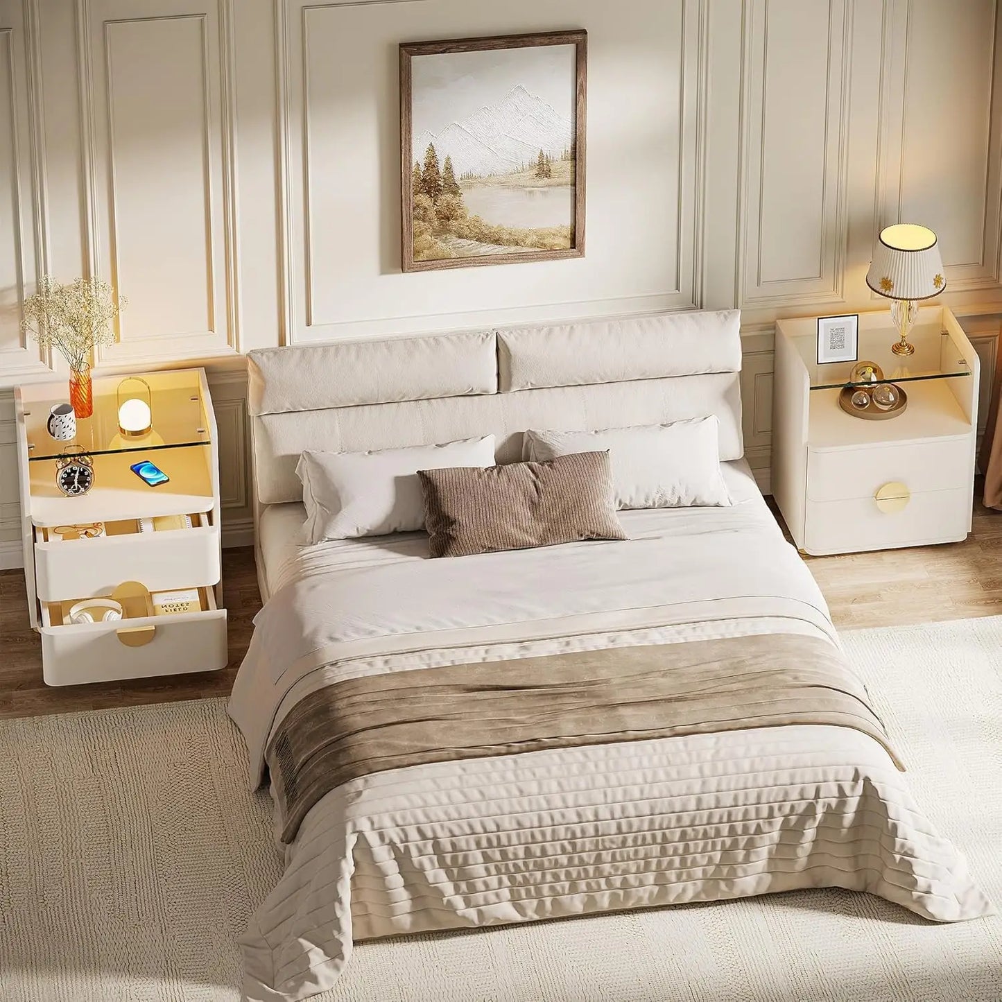 Modern White Nightstand