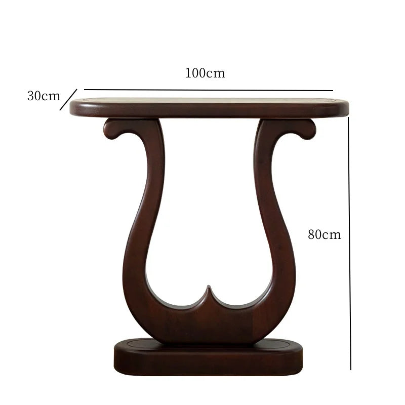 Modern Corner Console Table – Nordic Wooden Entryway Table for Hallways and Living Room Spaces
