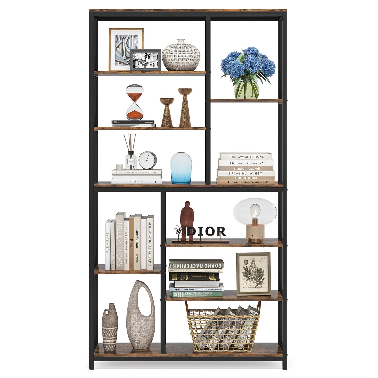 Staggered 8‑Tier Bookcase