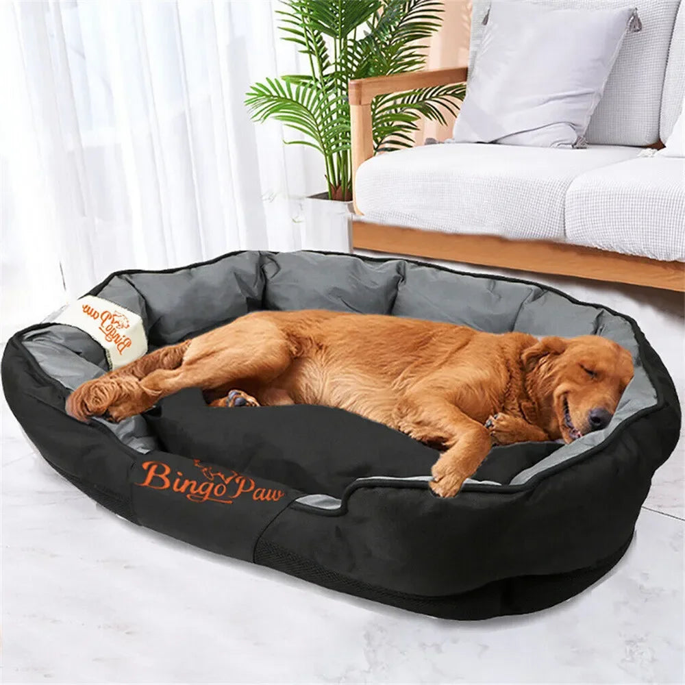 All-Season Oxford Dog Bed with Removable Cushion