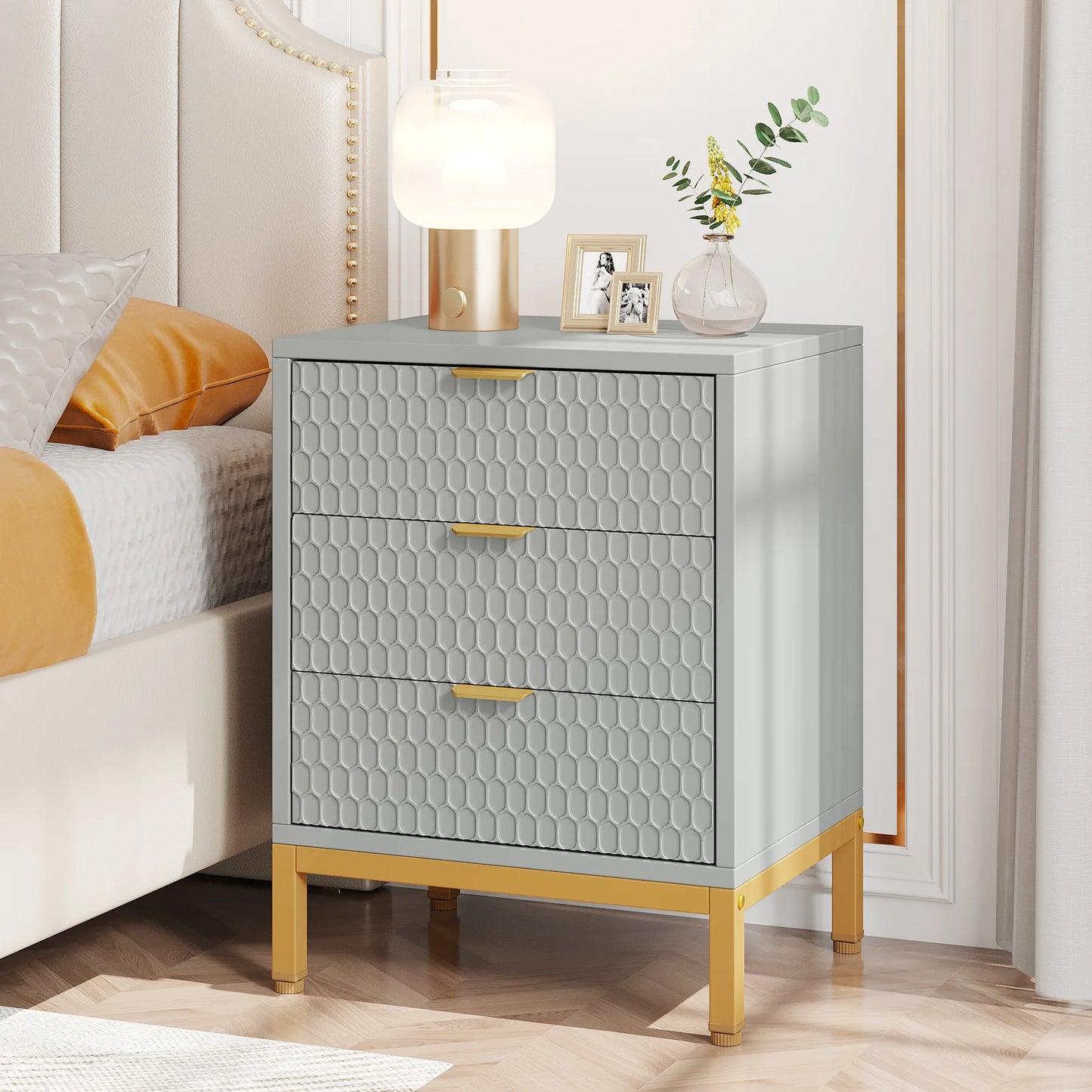 Hexagon 3-Drawer Nightstand