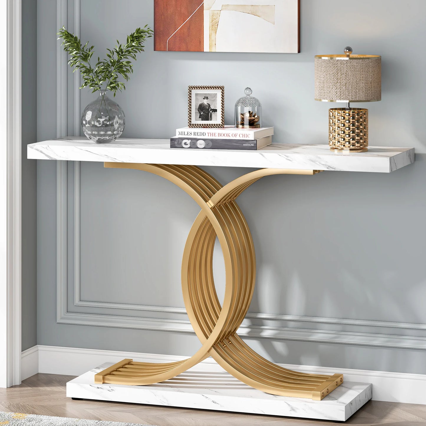 Gold Geometric Console