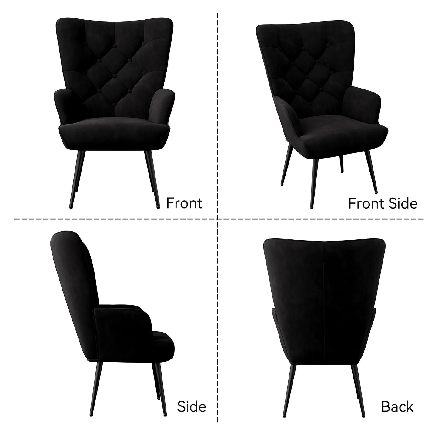 Velvet High Back Armchair
