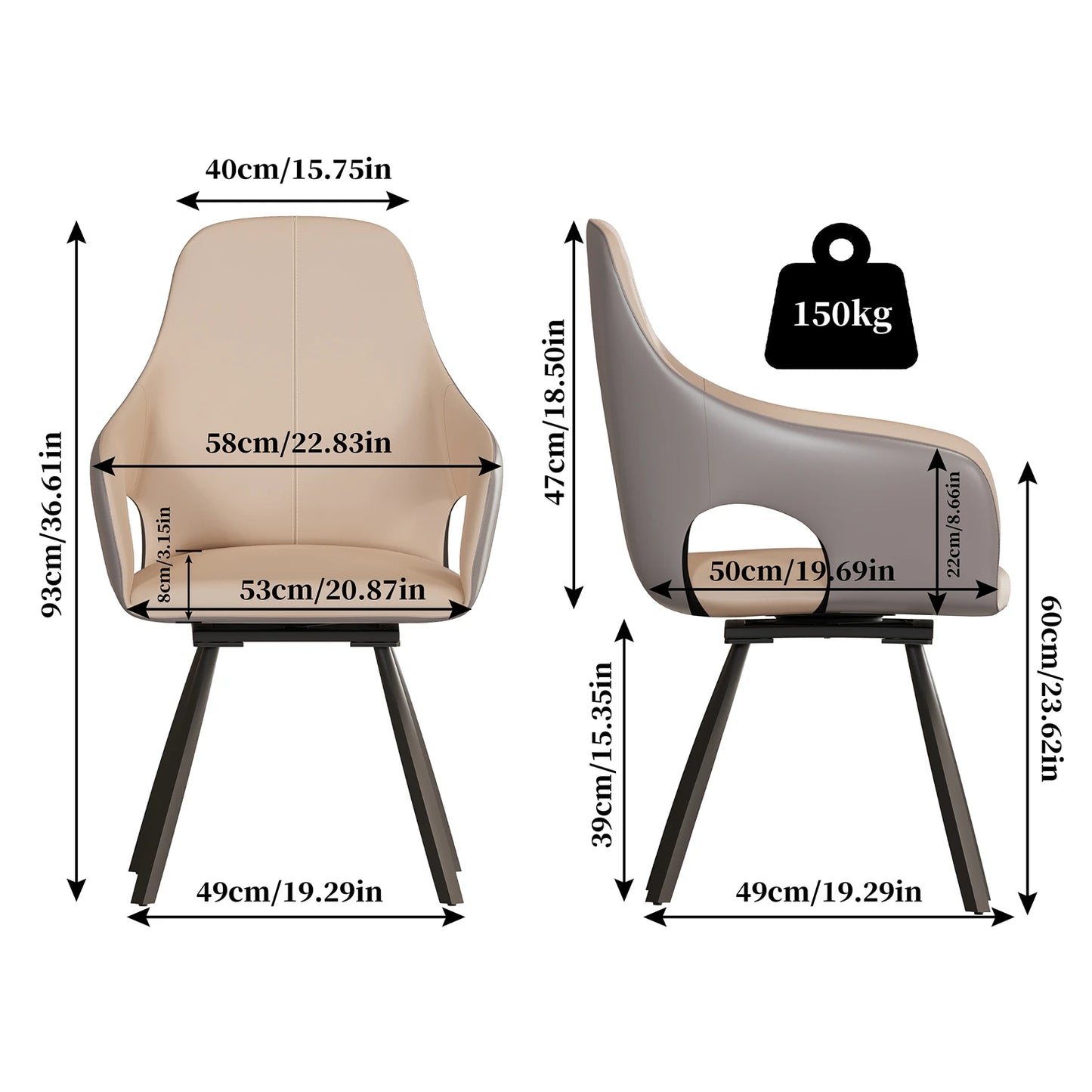 Swivel Dining Chairs Set of 2