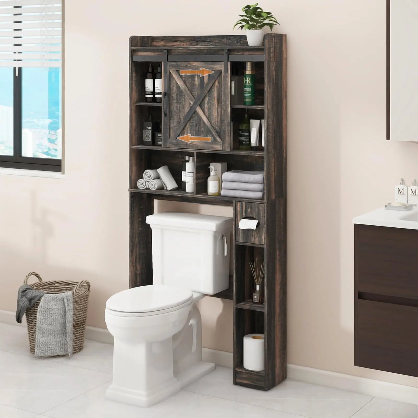 Wooden Over the Toilet Storage Cabinet