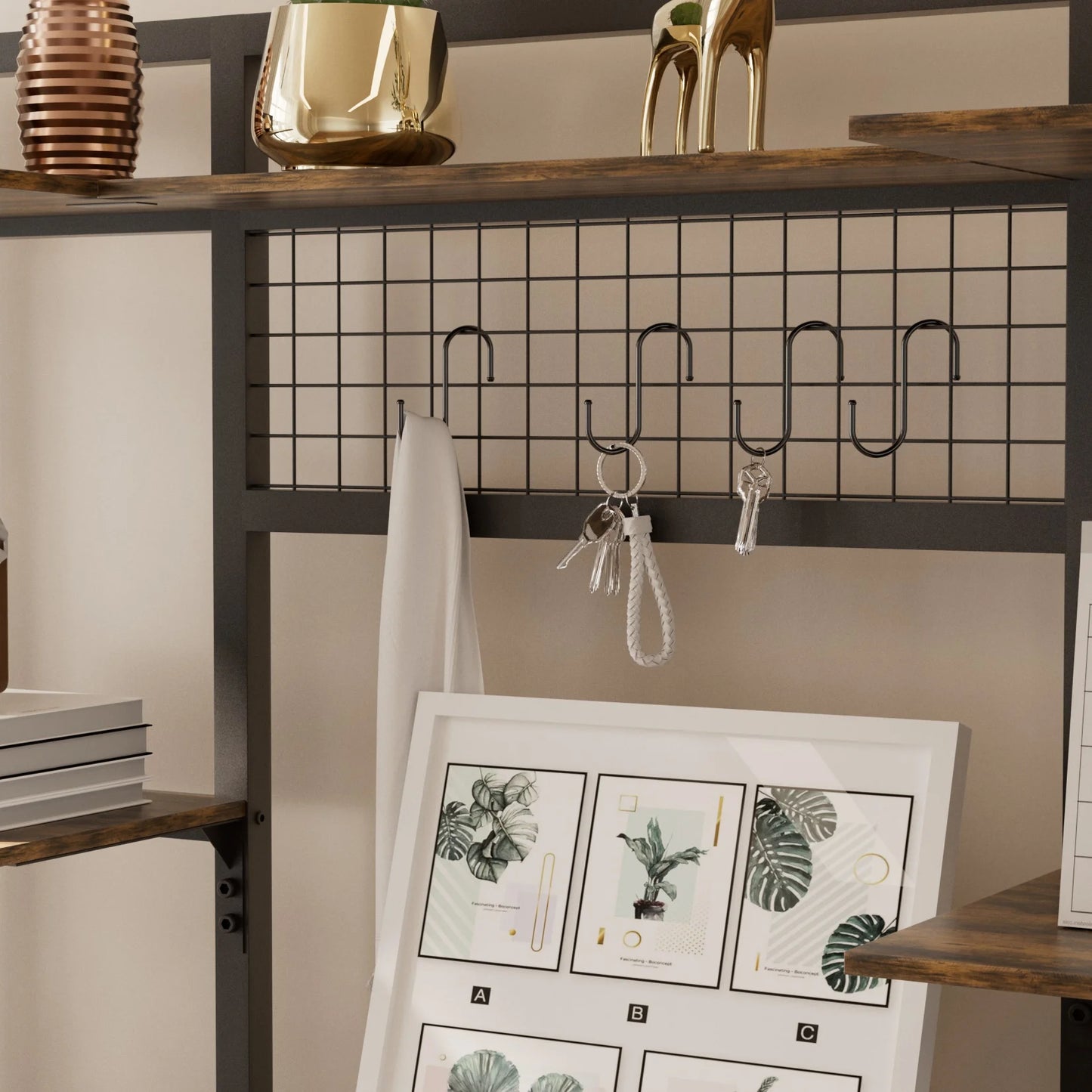 Industrial 5-Tier Bookshelf