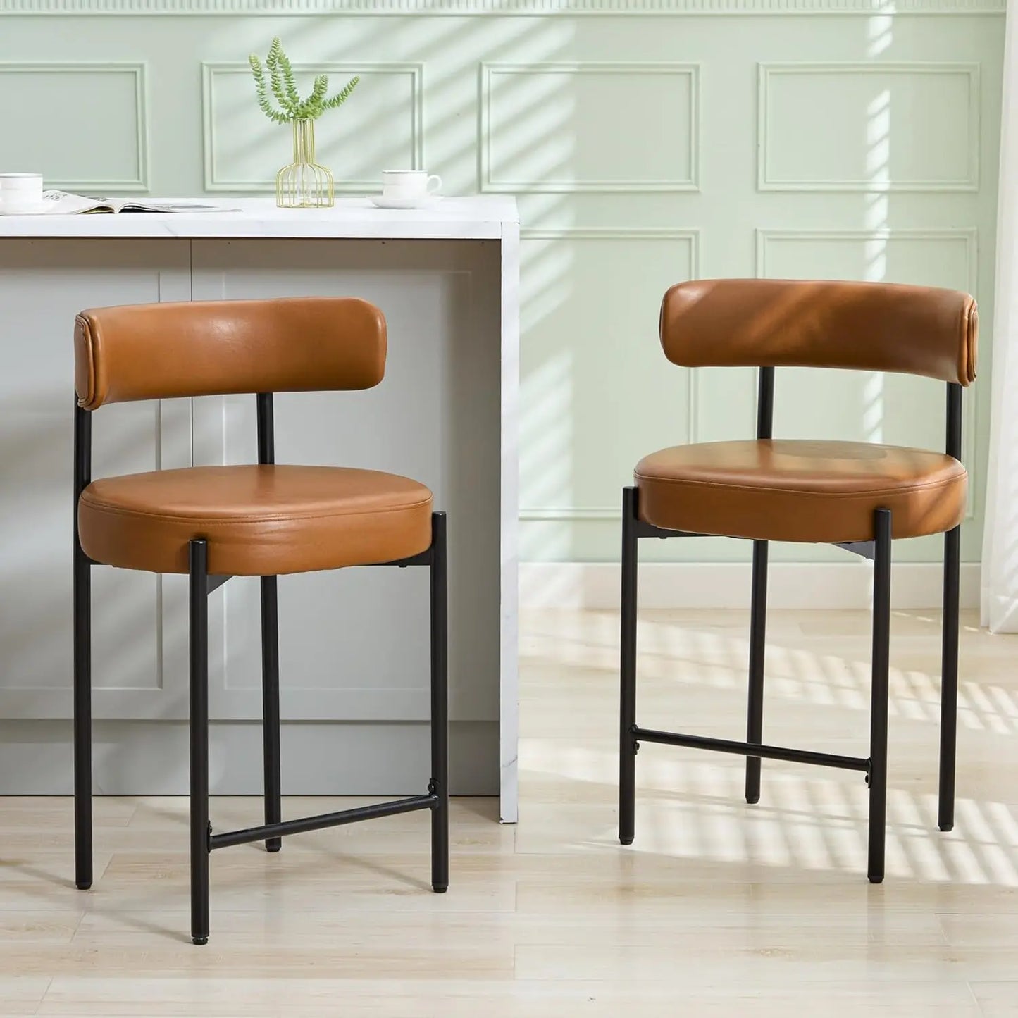 White Bar Height Stools Set