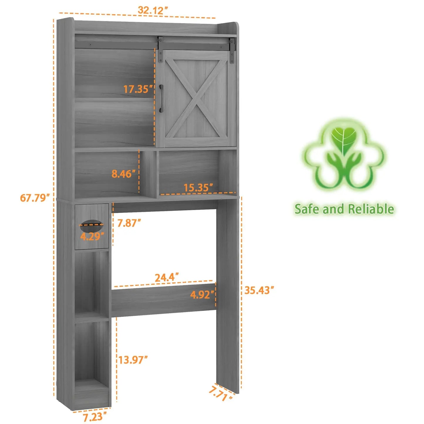 Wooden Over the Toilet Storage Cabinet