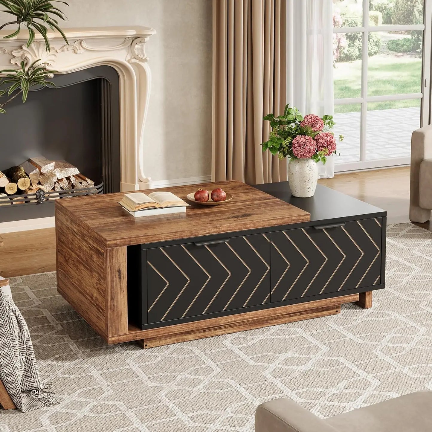 Extendable Dual‑Tone Coffee Table