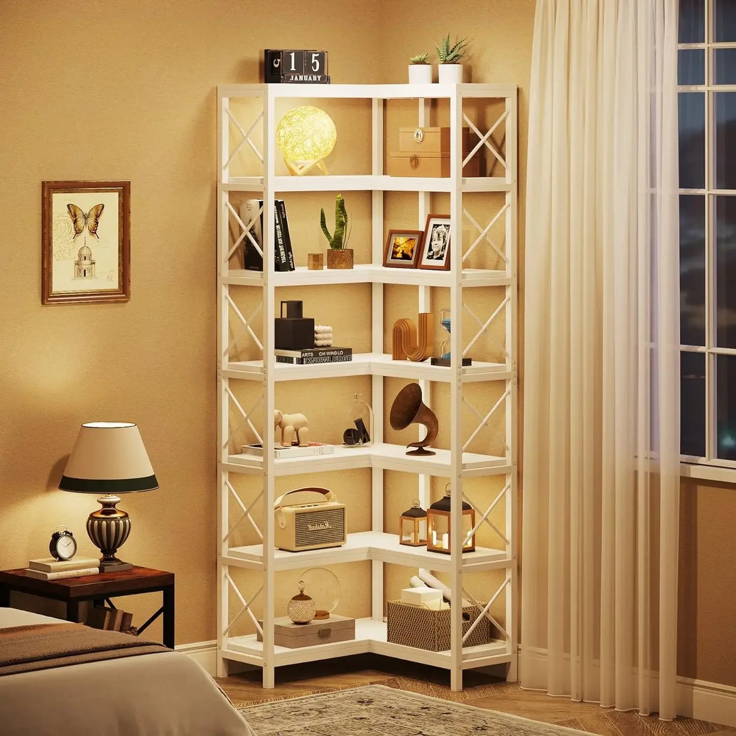 7‑Tier Corner Bookcase