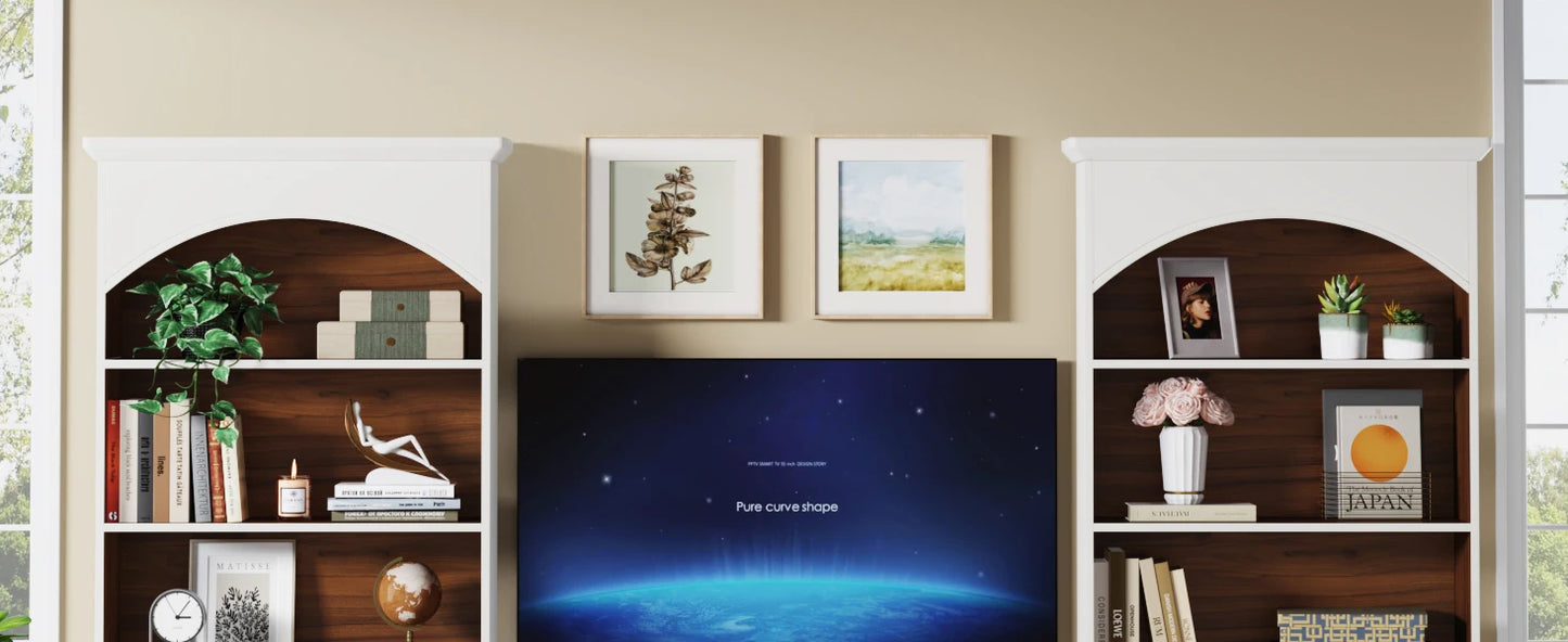 Tall White 5-Shelf Bookcase