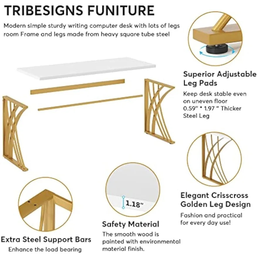 White Gold Computer Desk