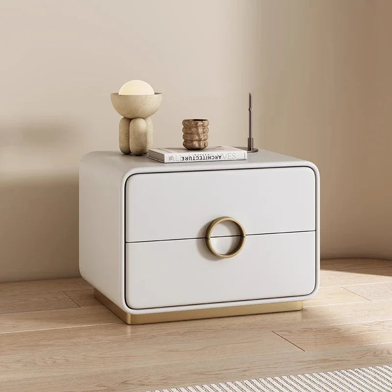Glamour Modern Nightstand – Minimalist Bedside Table with Drawers and Storage