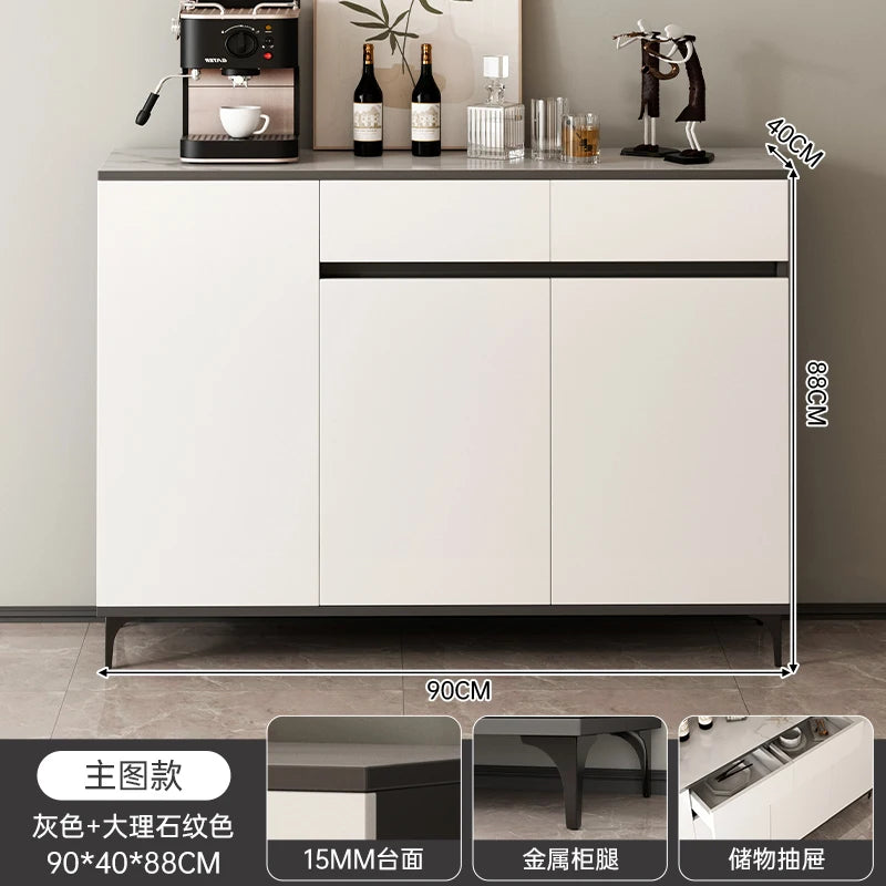 White Minimalist Cabinet – Hidden Drawers and Sleek Storage for Modern Living Spaces