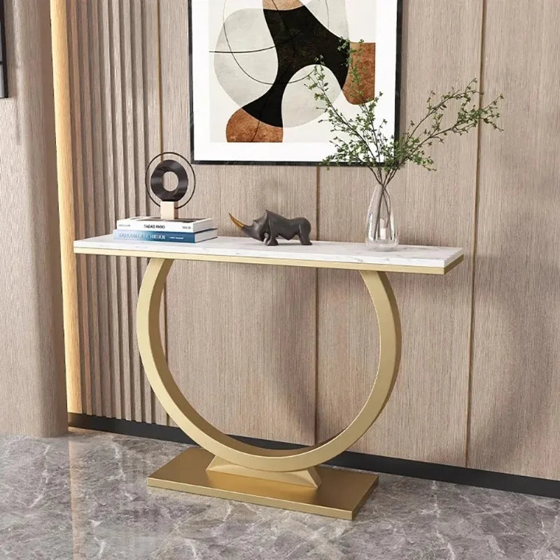 Nordic Corner Console Table – Elegant Minimalist Entryway Table for Modern Hallways