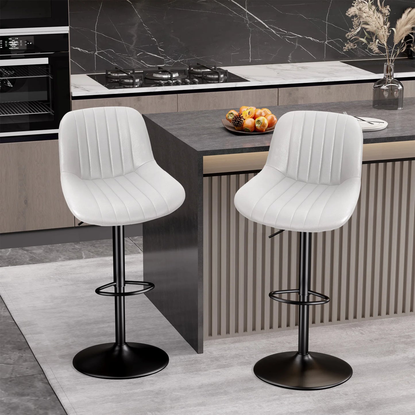 Rotating Counter Fabric Stool