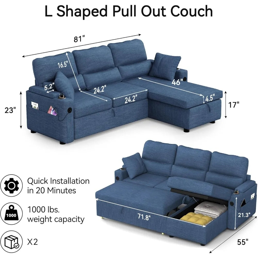 L‑Shaped Convertible Sofa