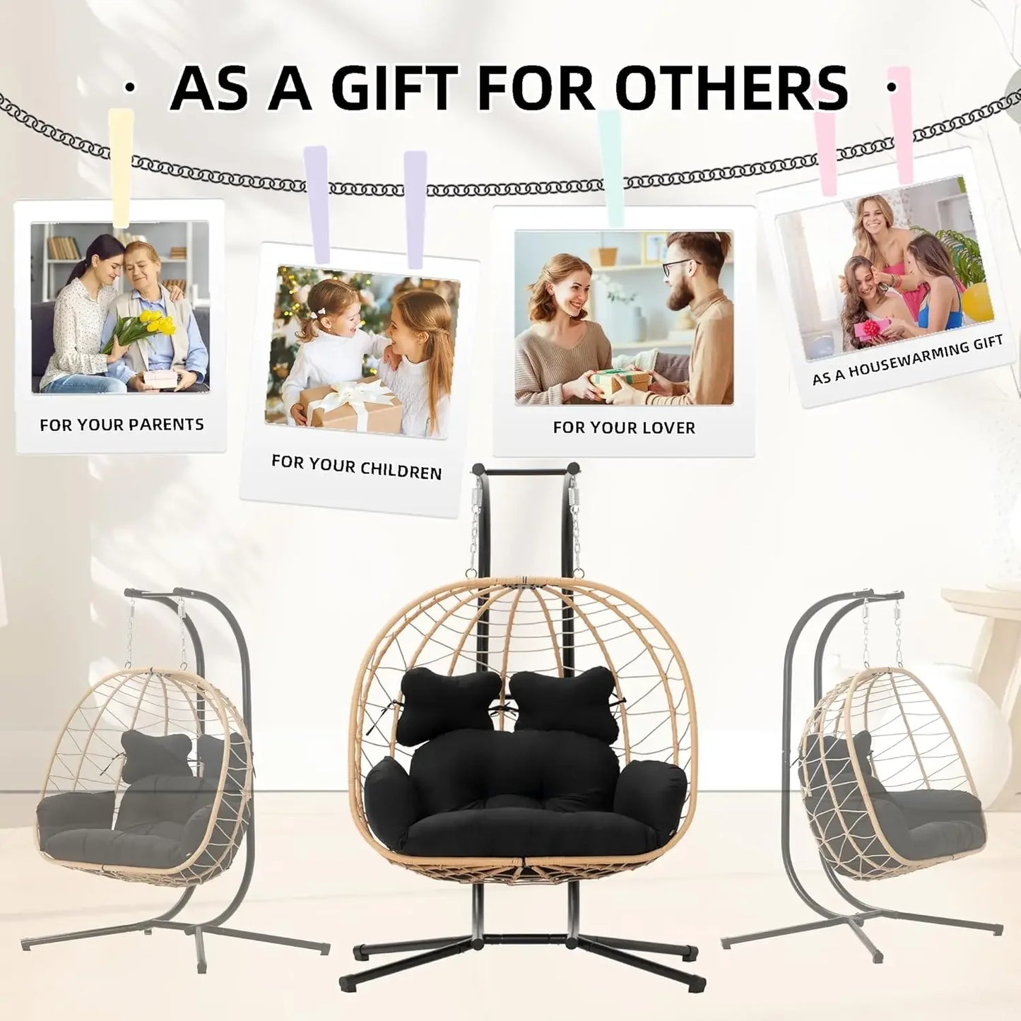 Foldable Wicker Egg Chair