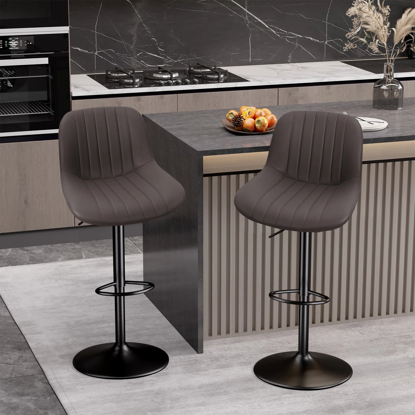 Rotating Counter Fabric Stool