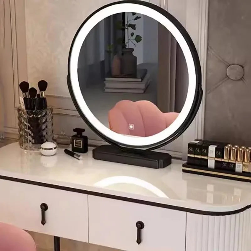 Adjustable Modern Vanity Table – Elegant European Makeup Desk with Mirror & Stool