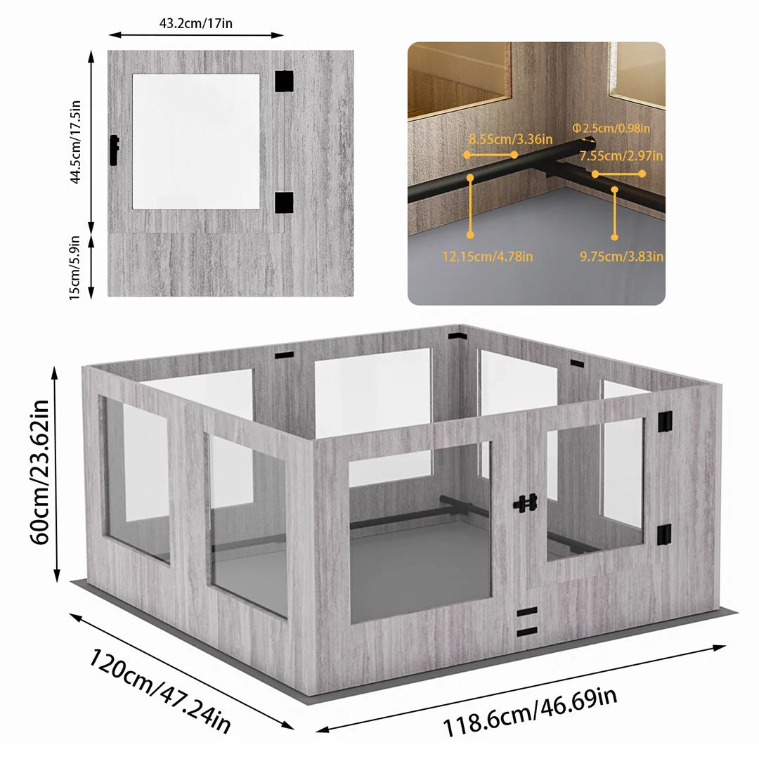 Glass Whelping Box Playpen