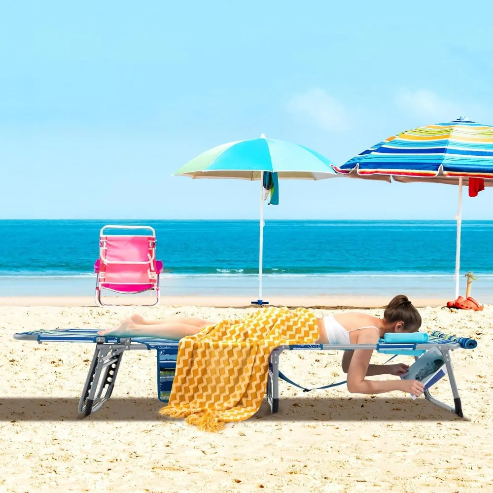 400LBS Folding Tanning Chair – Face Down Sun Lounger with Arm Holes
