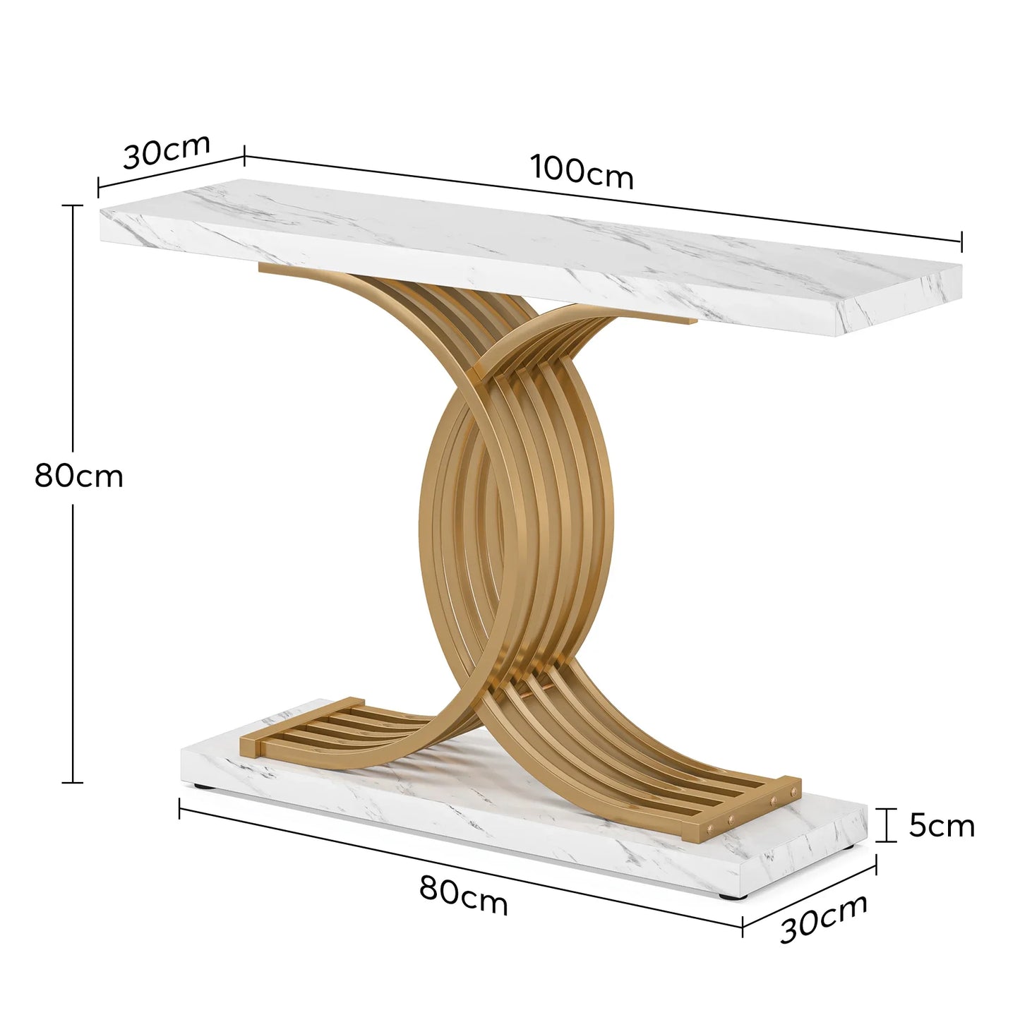 Gold Geometric Console