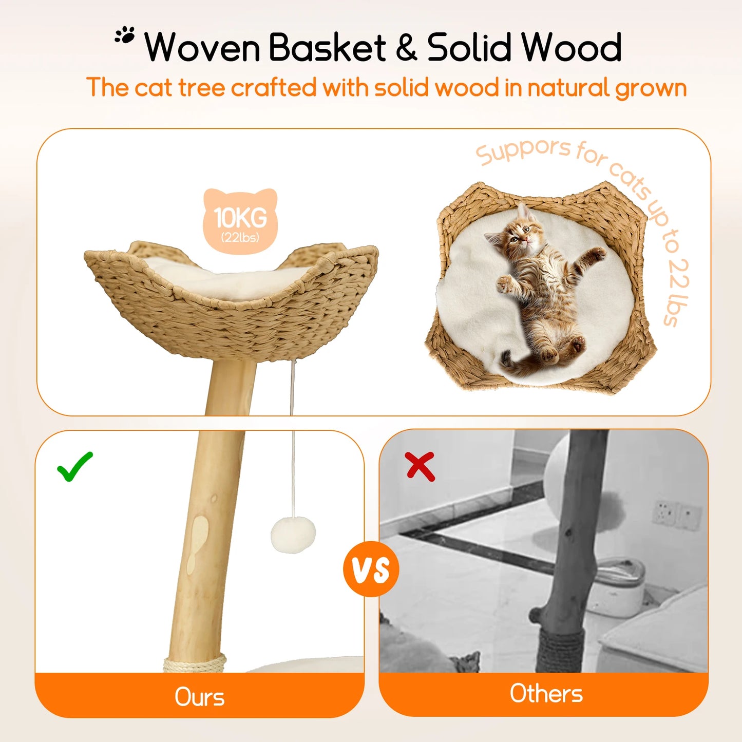 Modern Wooden Cat Activity Tree
