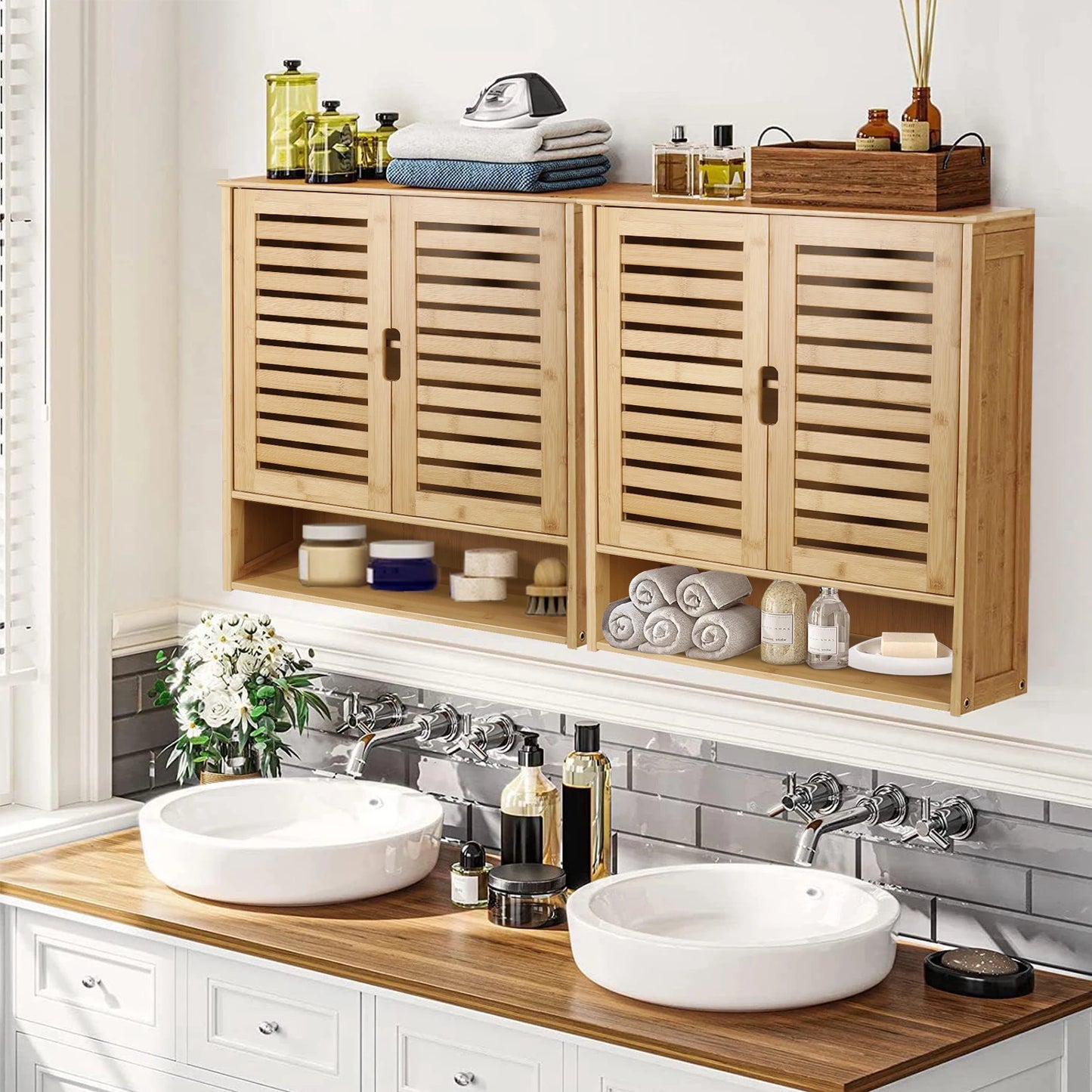 Bamboo Wall Bathroom Cabinet