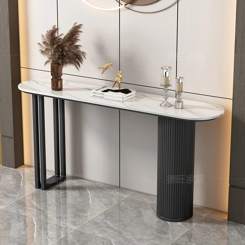 Nordic Midcentury Console Table – Modern Metal Entryway Table for Hallways and Living Room Luxury Décor