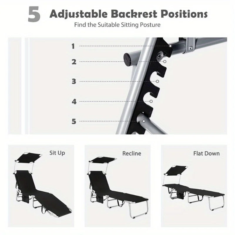 Foldable Sunshade Beach Chair
