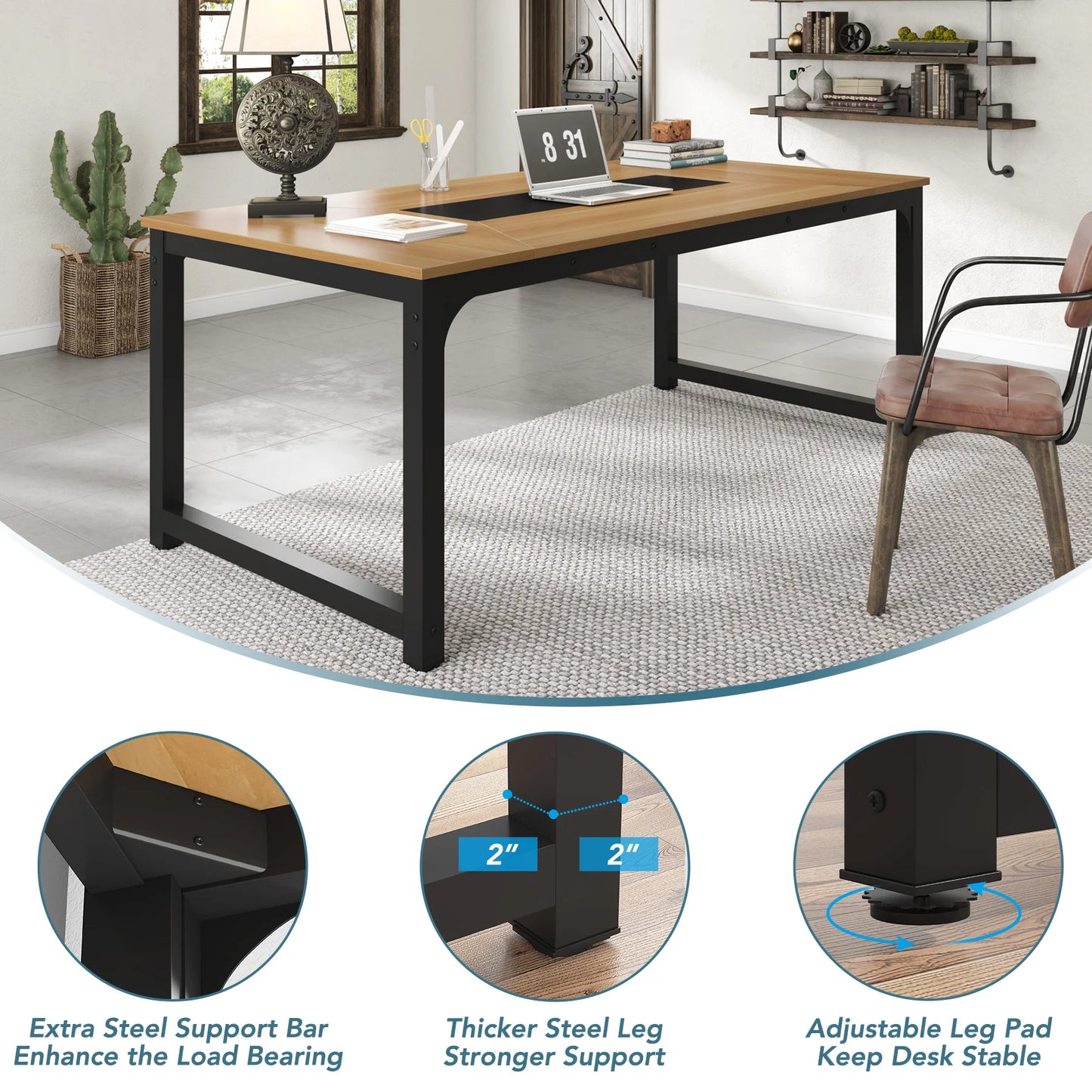 70.8” Executive Computer Desk
