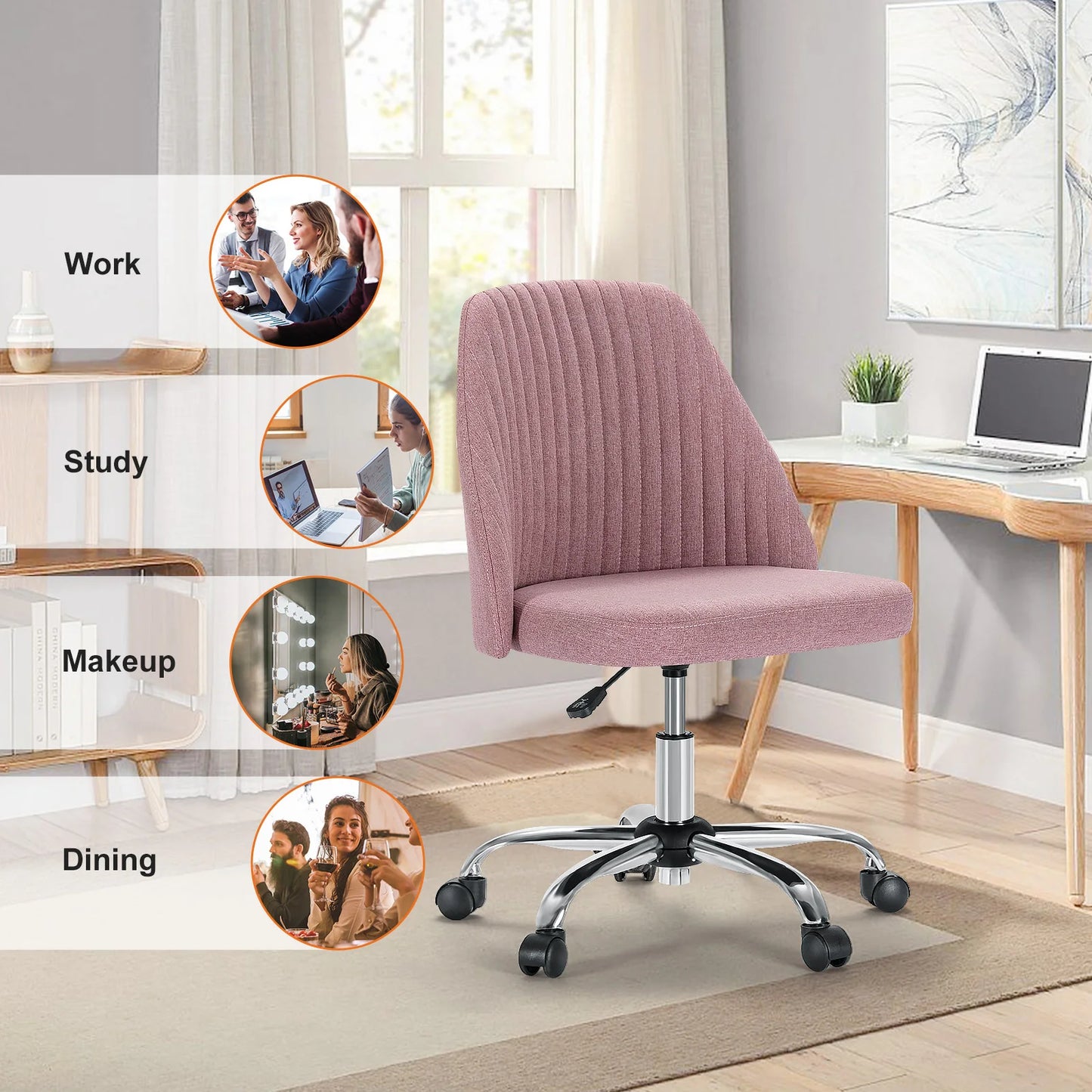 Armless Small Desk Chair