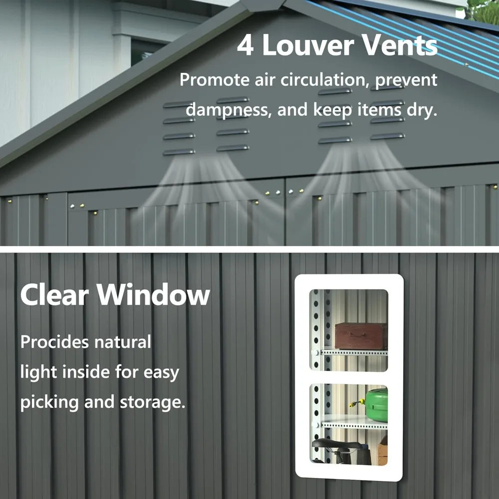 6×6 Outdoor Metal Utility Shed