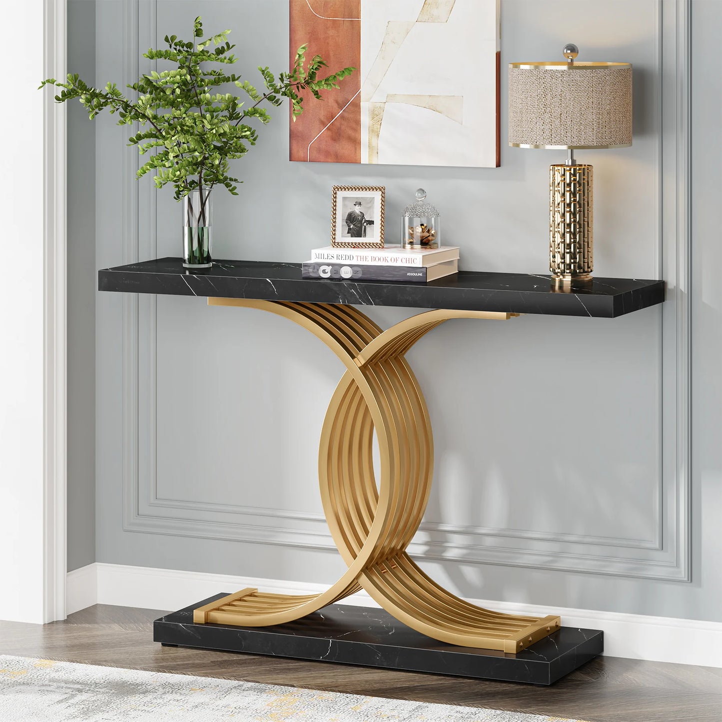 Gold Geometric Console