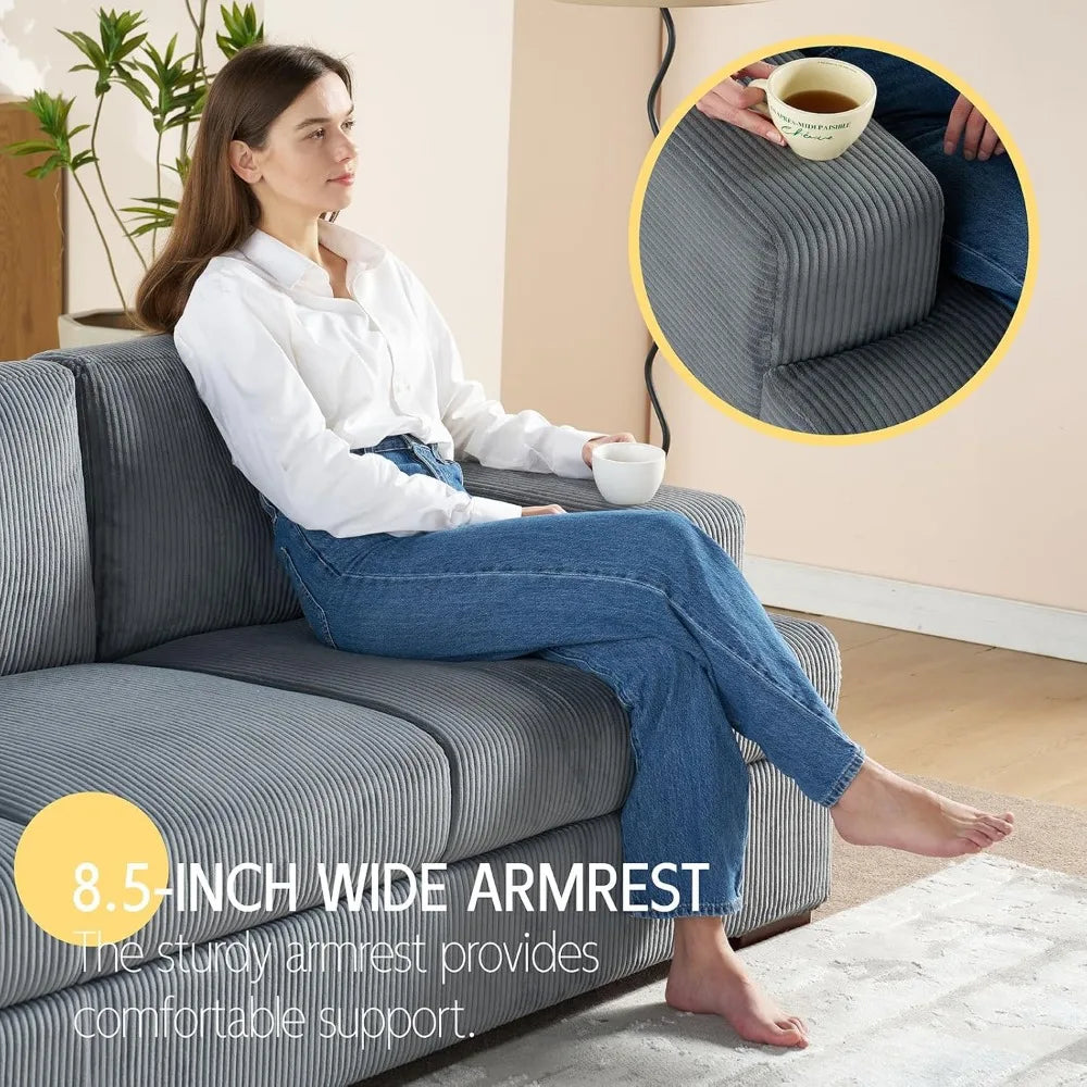 Grey Corduroy Sofa