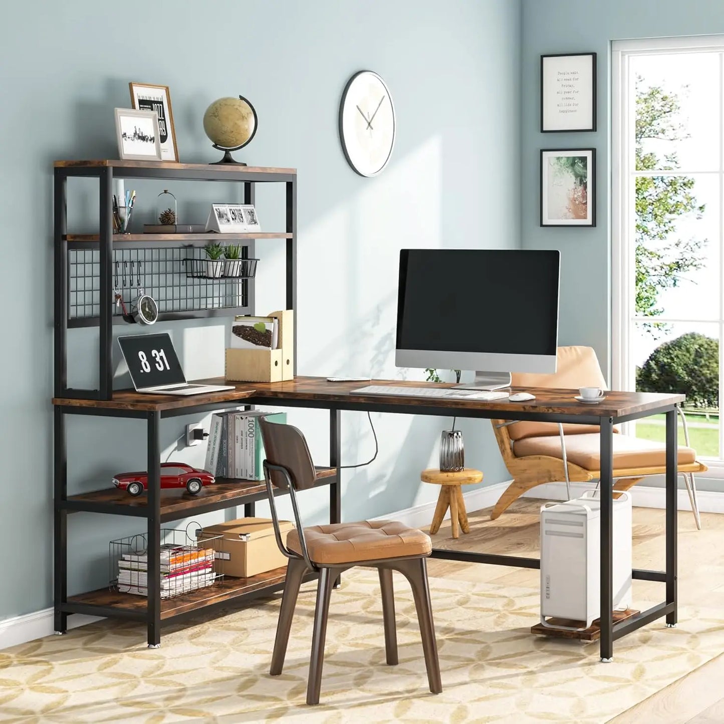 Wireless Charging L-Shape Desk