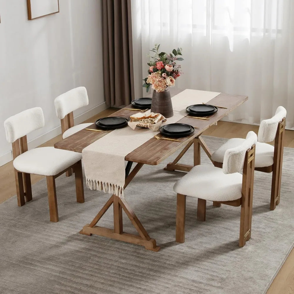 Boucle Fabric Dining Chairs