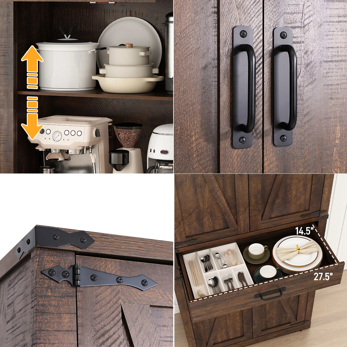 rustic kitchen cabinet with drawer