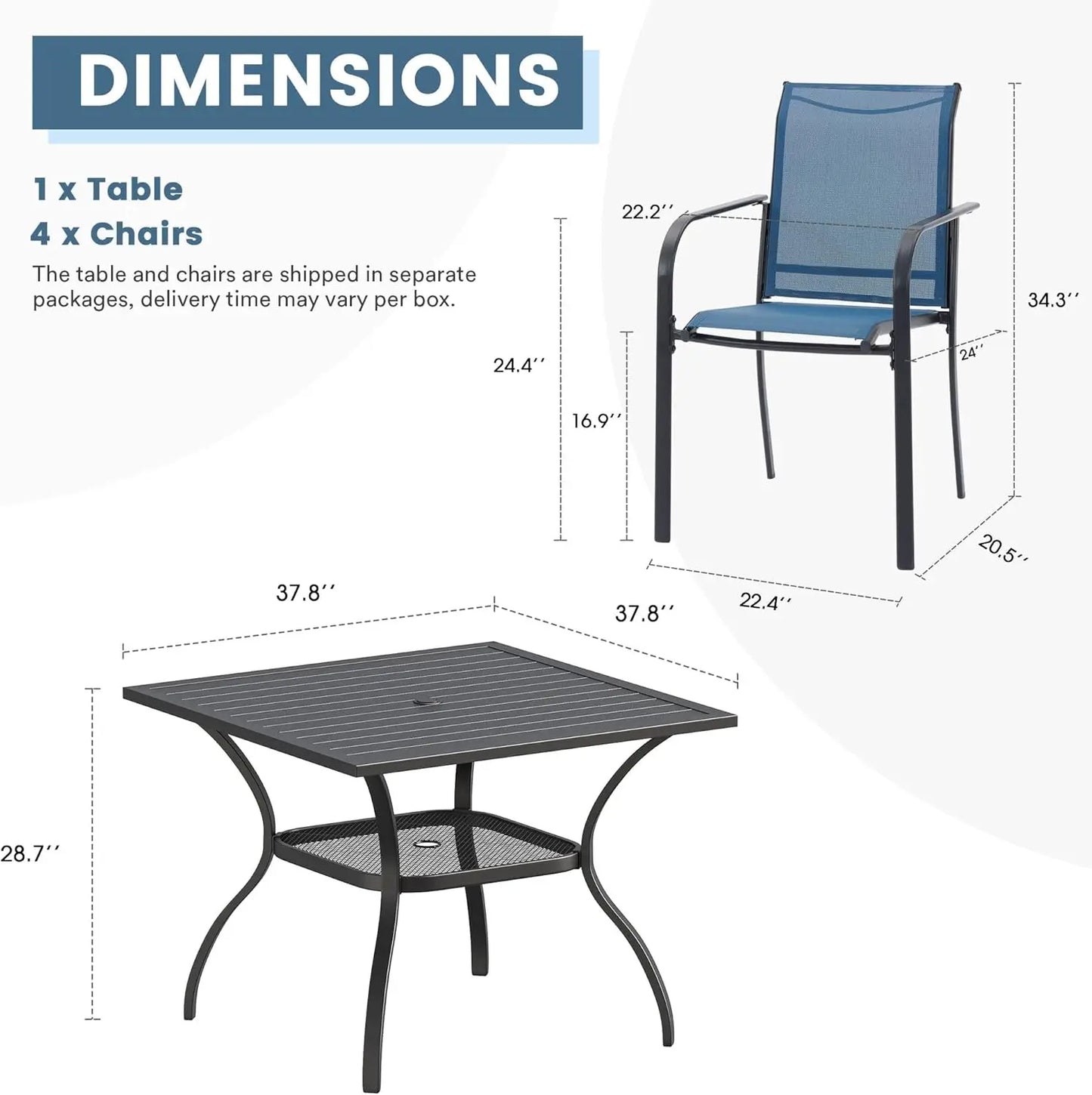 Black Patio Dining Set