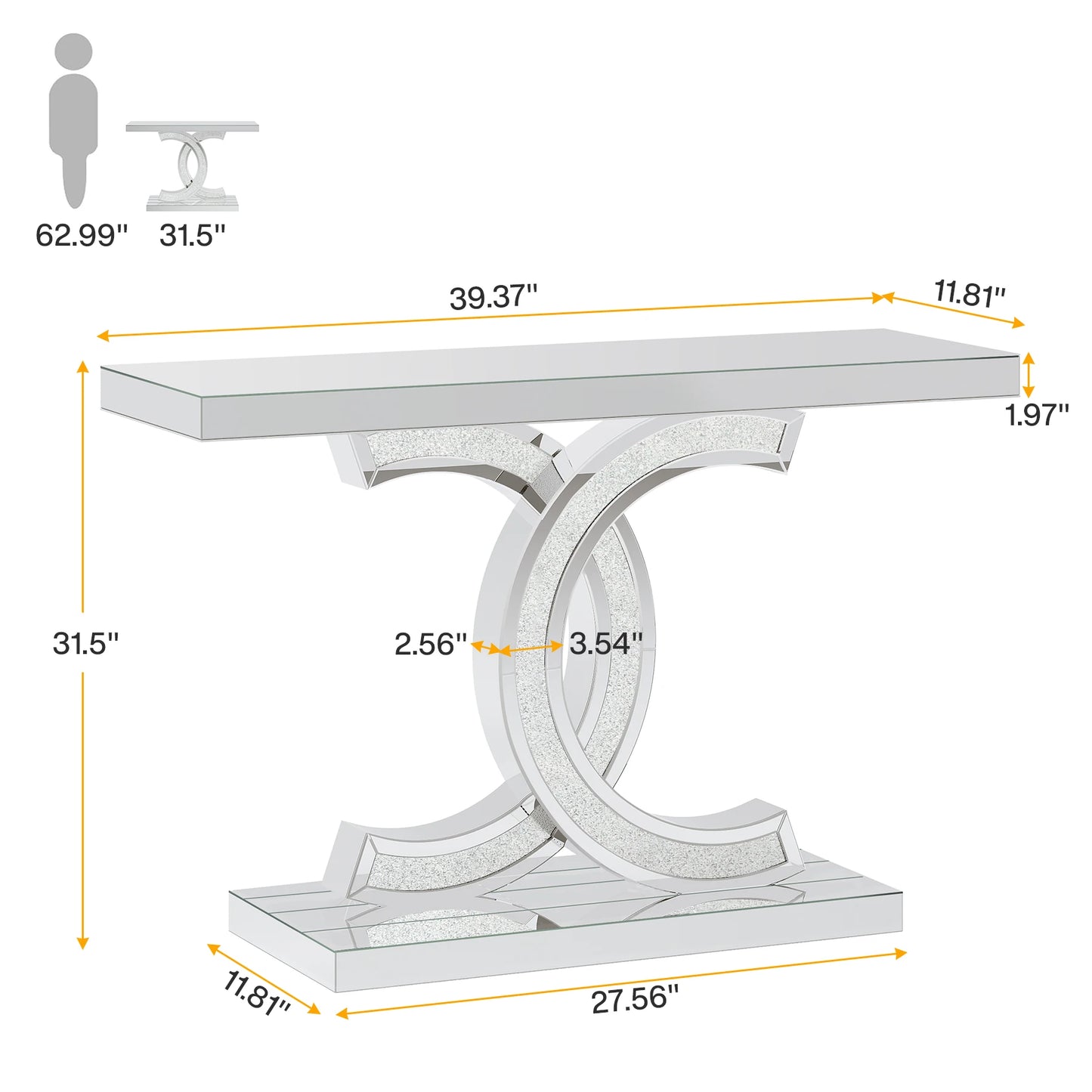 Gold Faux Marble Console