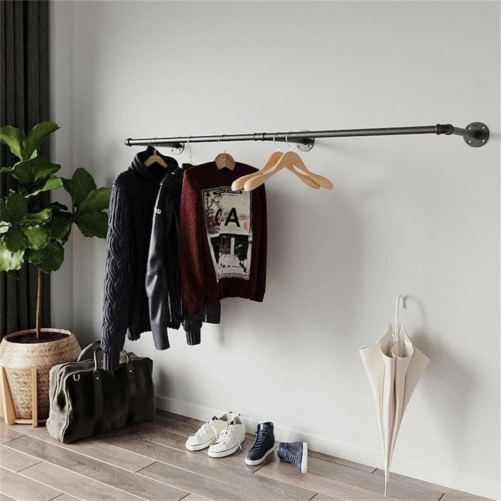 Industrial Wall Clothes Rack